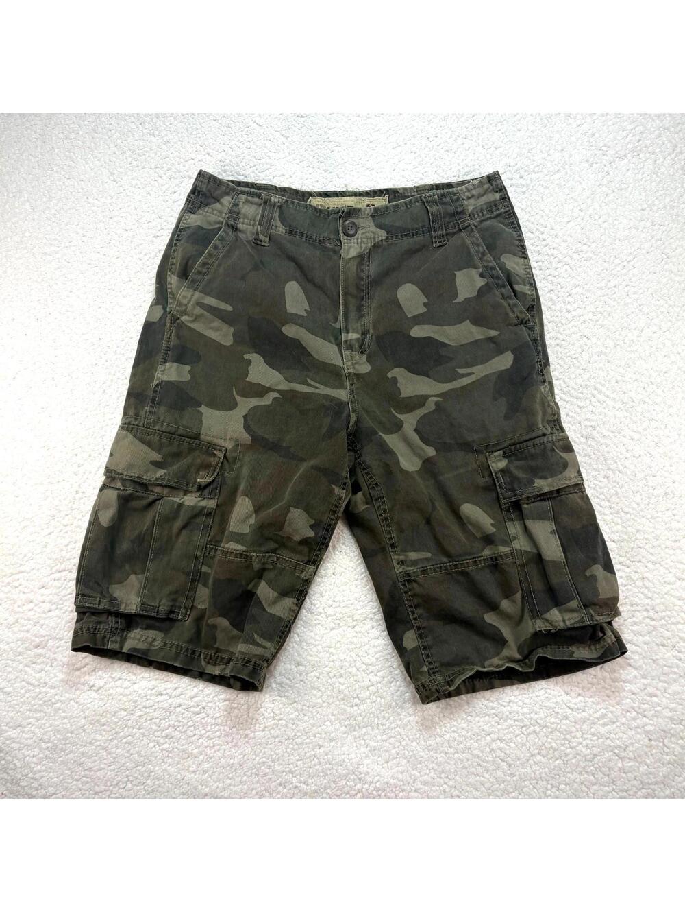 Pulgg Camo Cargo Shorts Men's 30 Outdoor Utility Multi-Pocket Rugged
